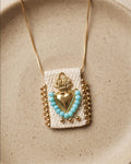 Scapular Necklace Sacred Heart Blue