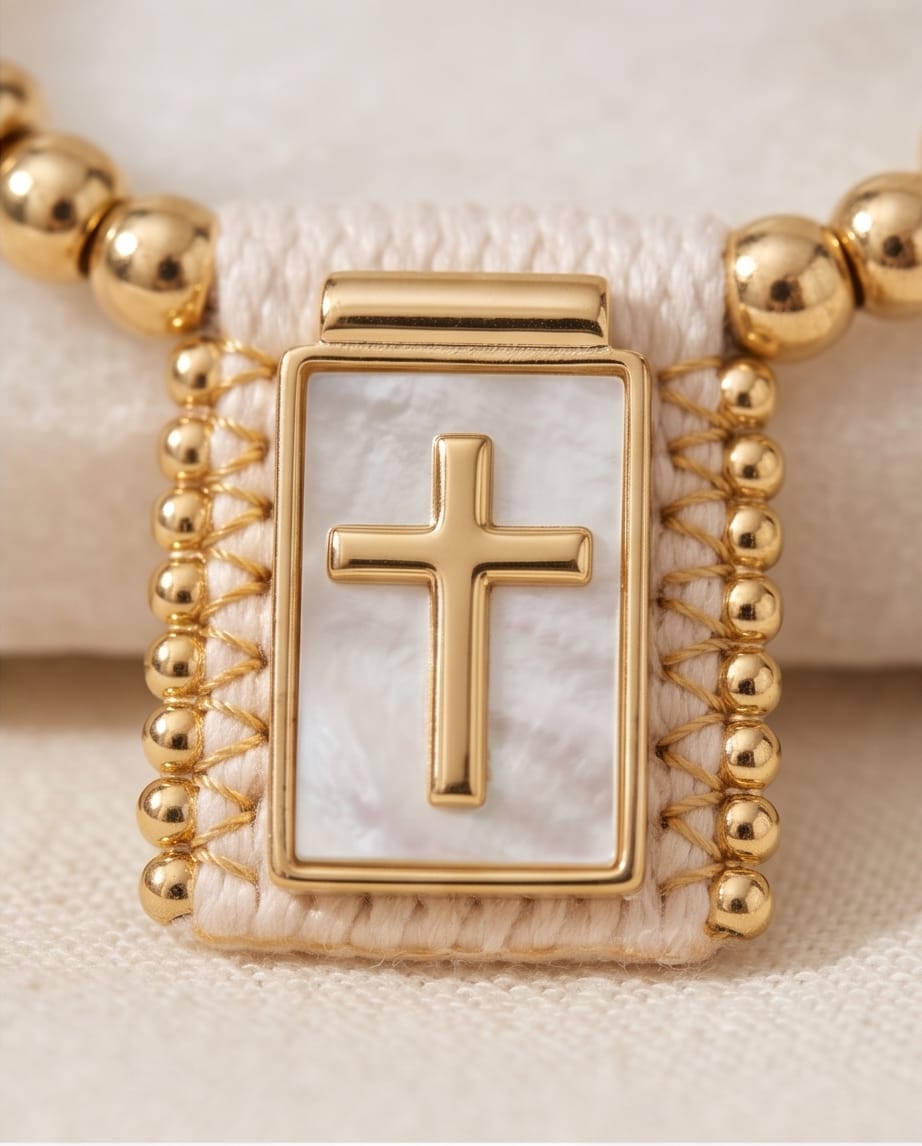 Scapular Bracelet Cross and Heart