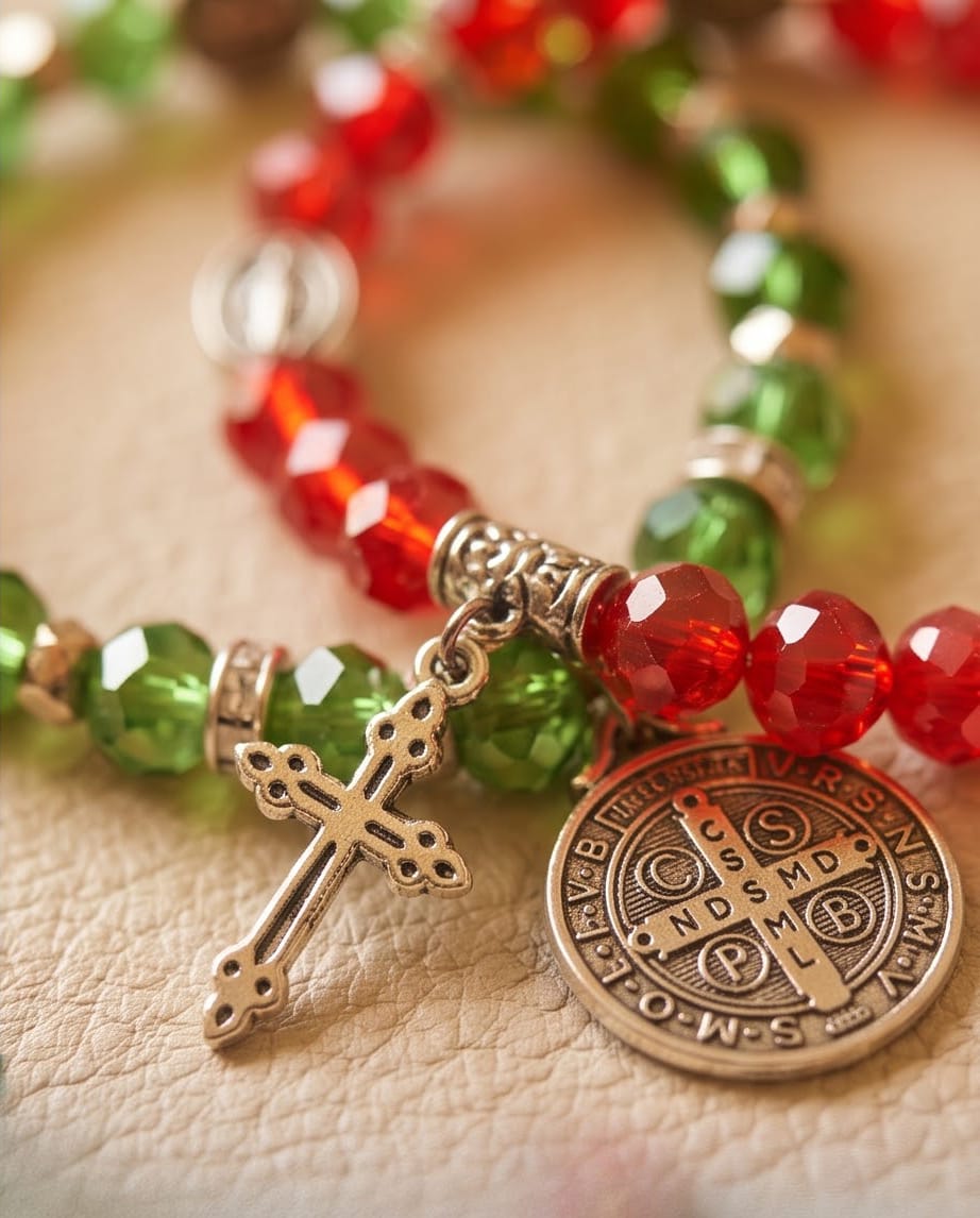 Set of Bracelets  Red and Green