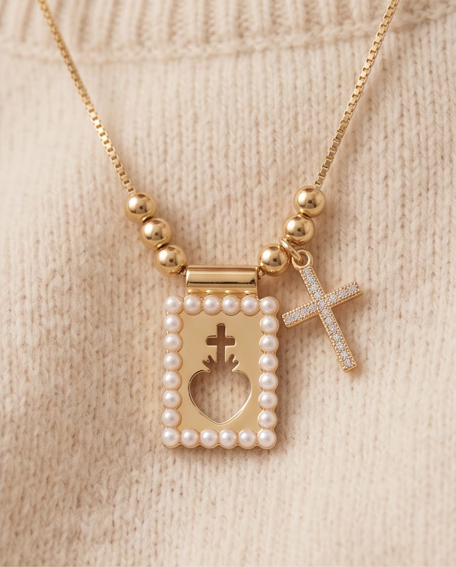 Scapular Necklace S. Heart and Cross