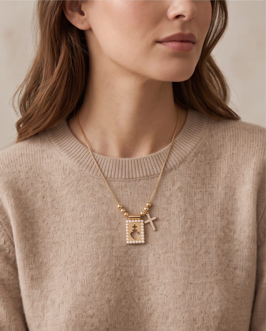 Scapular Necklace S. Heart and Cross