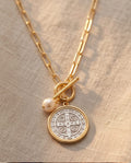 ST. Benedict Medal and Pearl Charm